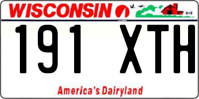 WI license plate 191XTH