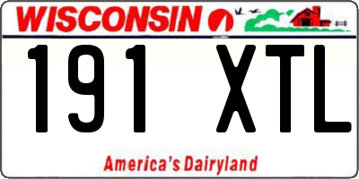 WI license plate 191XTL