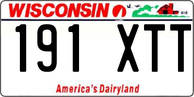 WI license plate 191XTT