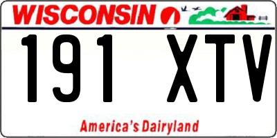WI license plate 191XTV