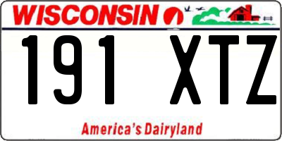 WI license plate 191XTZ