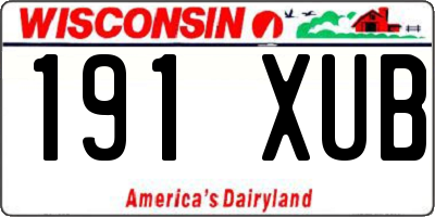 WI license plate 191XUB