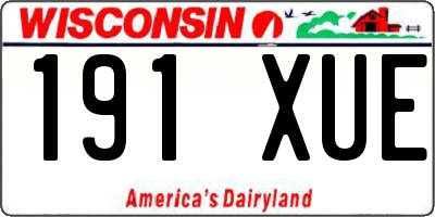 WI license plate 191XUE
