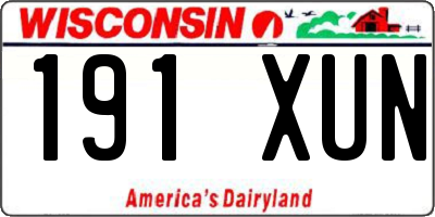 WI license plate 191XUN