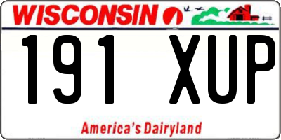 WI license plate 191XUP