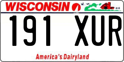 WI license plate 191XUR