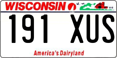 WI license plate 191XUS