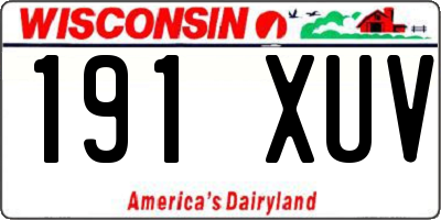 WI license plate 191XUV