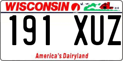 WI license plate 191XUZ