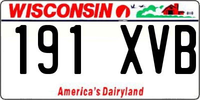 WI license plate 191XVB