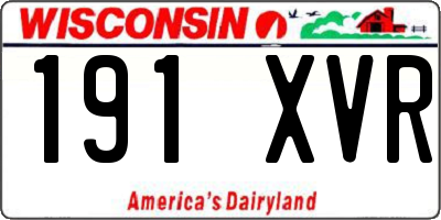 WI license plate 191XVR