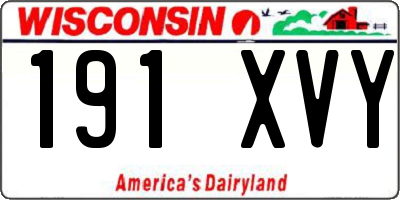 WI license plate 191XVY