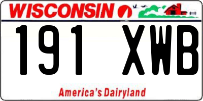 WI license plate 191XWB