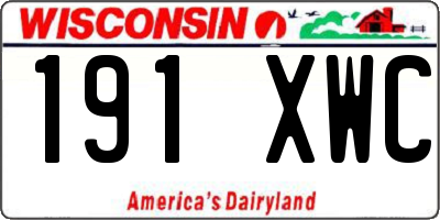 WI license plate 191XWC