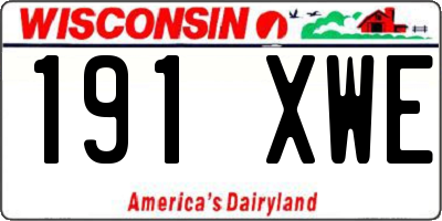 WI license plate 191XWE