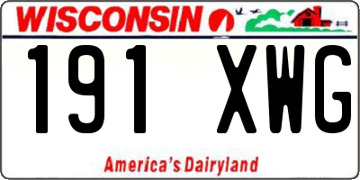 WI license plate 191XWG