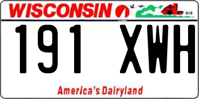 WI license plate 191XWH