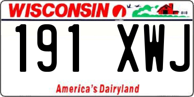 WI license plate 191XWJ