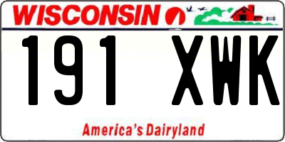 WI license plate 191XWK