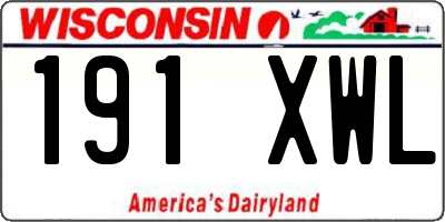 WI license plate 191XWL