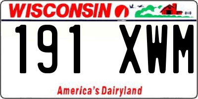 WI license plate 191XWM