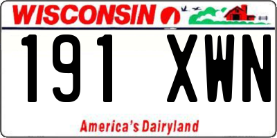 WI license plate 191XWN