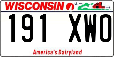 WI license plate 191XWO