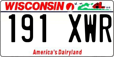 WI license plate 191XWR