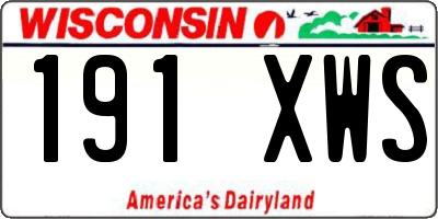 WI license plate 191XWS