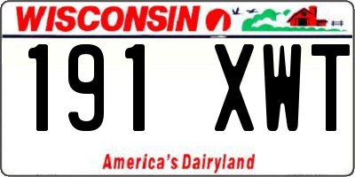 WI license plate 191XWT