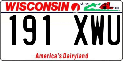 WI license plate 191XWU