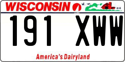 WI license plate 191XWW