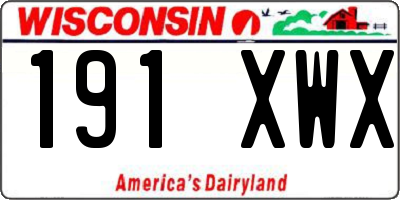 WI license plate 191XWX