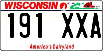 WI license plate 191XXA