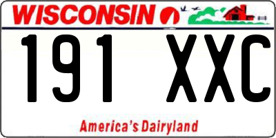 WI license plate 191XXC