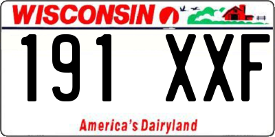 WI license plate 191XXF