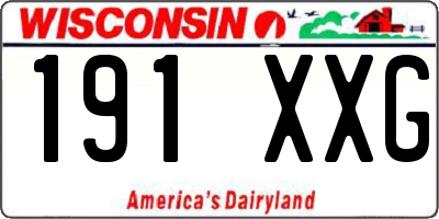 WI license plate 191XXG