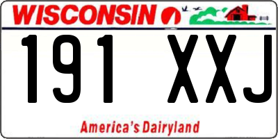 WI license plate 191XXJ