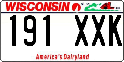WI license plate 191XXK