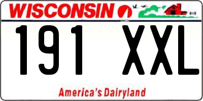 WI license plate 191XXL