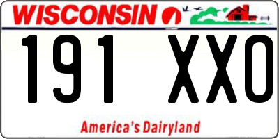 WI license plate 191XXO
