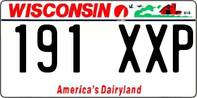 WI license plate 191XXP