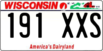 WI license plate 191XXS