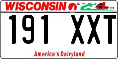 WI license plate 191XXT