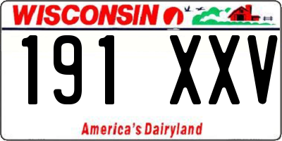 WI license plate 191XXV
