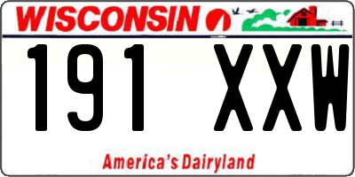 WI license plate 191XXW