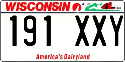 WI license plate 191XXY