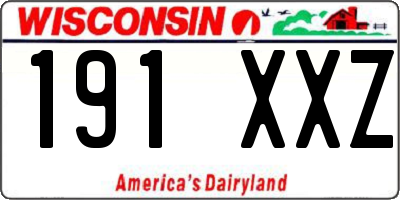 WI license plate 191XXZ