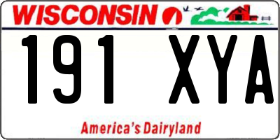 WI license plate 191XYA