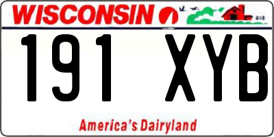 WI license plate 191XYB